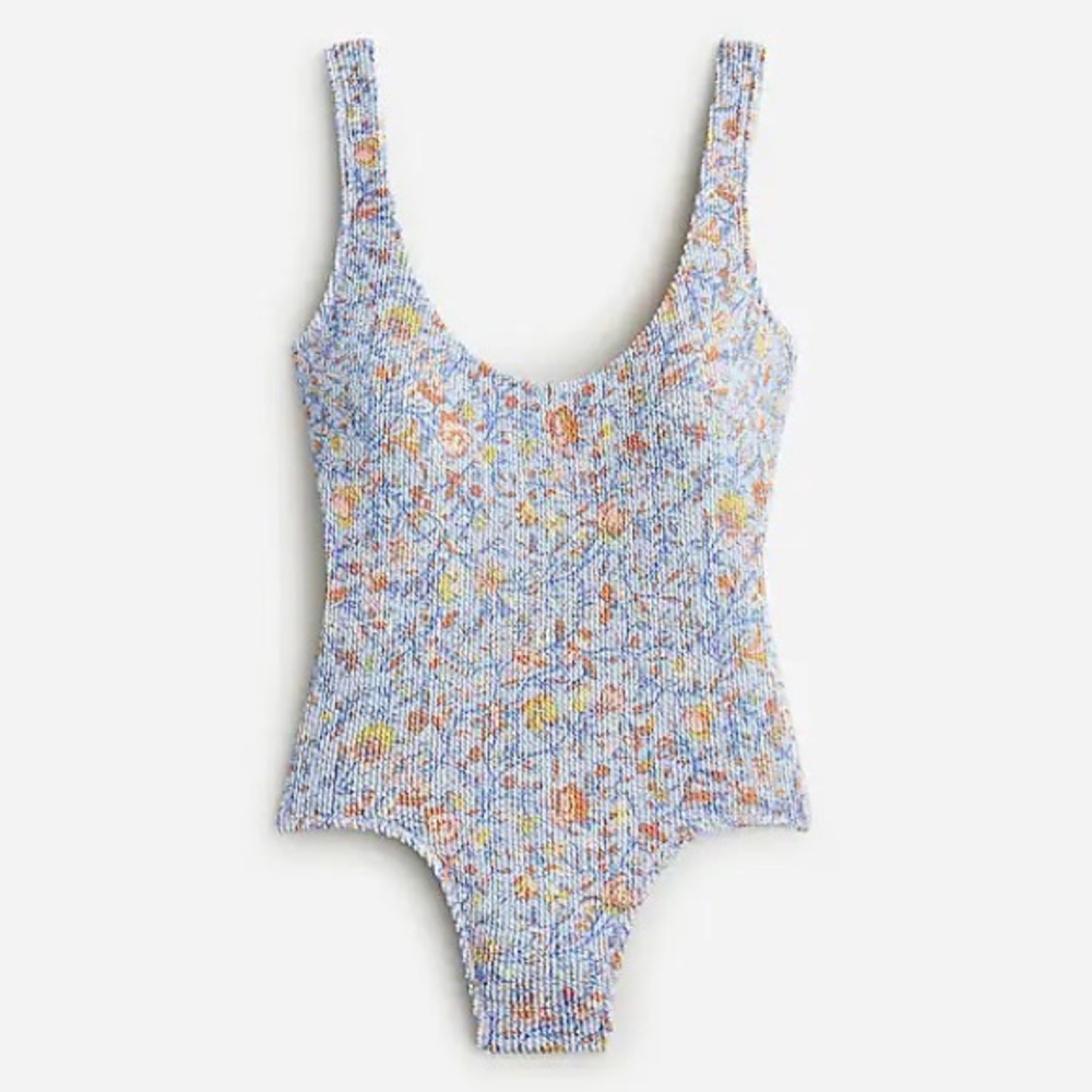 Jcrew Scrunchie classic scoopneck one-piece in afternoon floral
